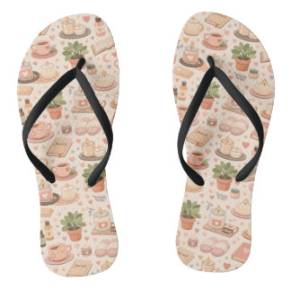 Self Care Aesthetic Pattern Flip Flops