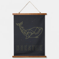 Self-care affirmation poster origami whale breath