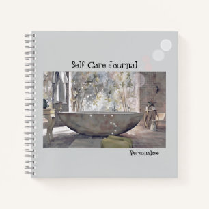 Self Care Bathtub Bubbles Personal Grey Journal