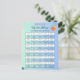 SELF-CARE CHALLENGE POSTCARDS -Personalize for Biz