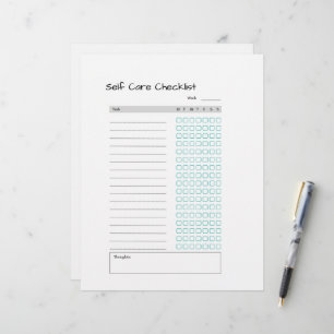 self care checklist letterhead