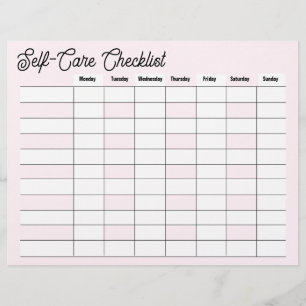 Self-Care Checklist Letterhead