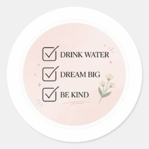 Self Care Checklist Sticker - Minimalist Pink Dail
