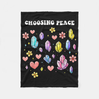 Self-care Choosing Peace Love Mental Health Wellne Fleece Blanket