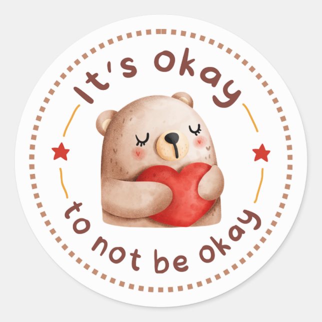 Self-Care Classic Round Sticker (Front)