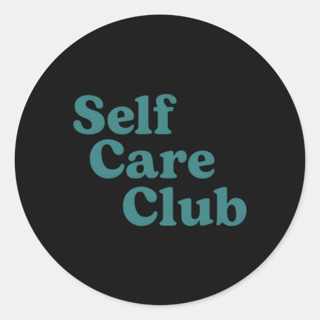 Self Care Club Inspiring Aesthetic Self Love Classic Round Sticker (Front)