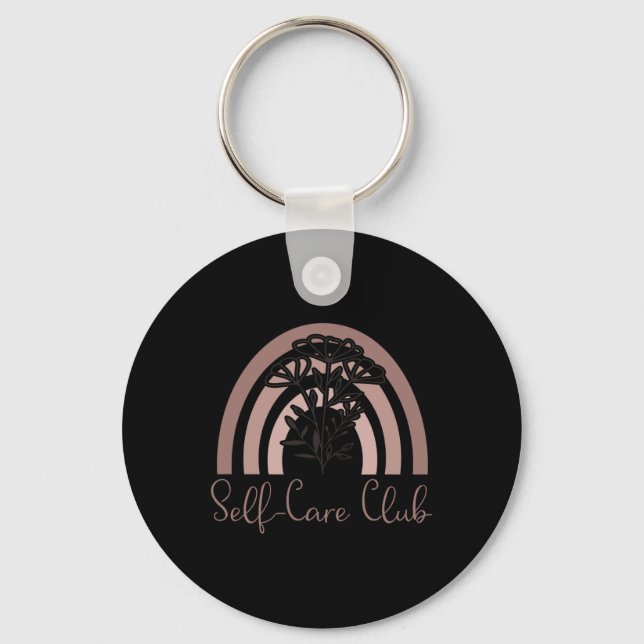 Self-Care Club Saying  Mental Health Awareness Rai Keychain (Front)