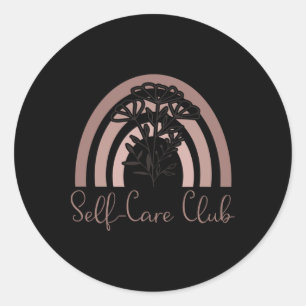 Self-care Club Saying Mental Health Awareness Rain Classic Round Sticker