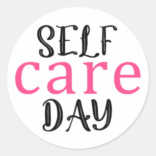 Self Care Day Soap Bath Bomb Or Soak Classic Round Sticker