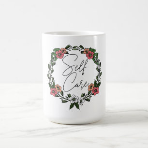 Self Care Floral Coffee Mug