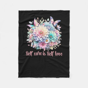 Self Care Is Self Love Fleece Blanket