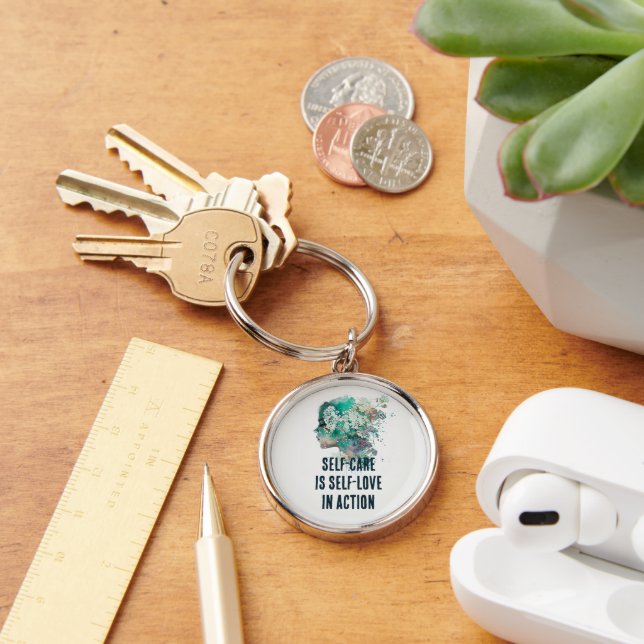 Self-care is self-love in action keychain (Desk)