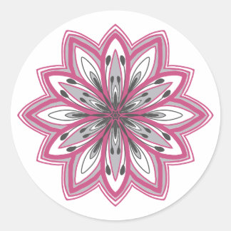 Self-care mandala flowers classic round sticker