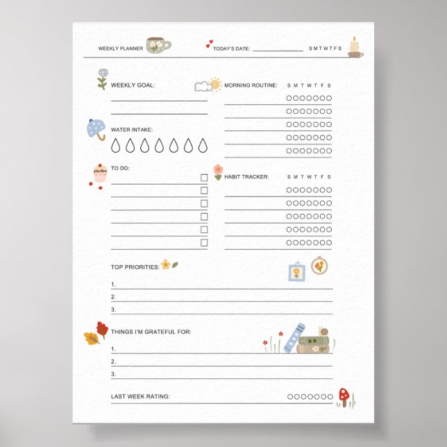 Self-Care Planner for Busy Moms Cozy Wellness Poster (Front)