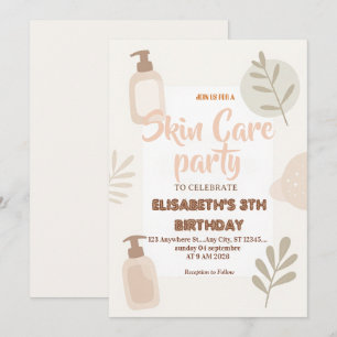 Self-Care Skin Care Party Invitation Relax & Glow