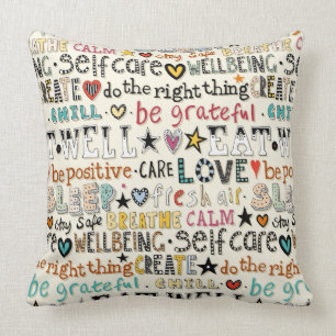 self care throw pillow