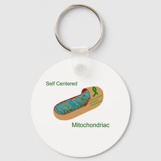 self centred mitochondriac keychain (Front)
