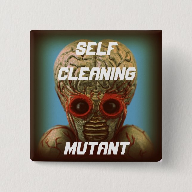 Self Cleaning Mutant 2 Inch Square Button (Front)
