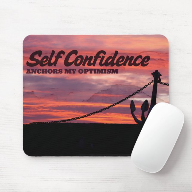 "Self confidence" Motivation Affirmation Mouse Pad (With Mouse)