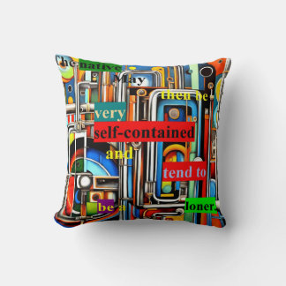 Self contained throw pillow