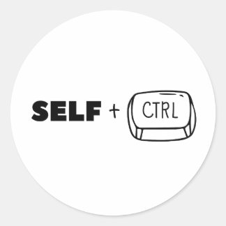 SELF CONTROL CLASSIC ROUND STICKER