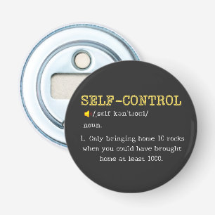 Self Control Definition Funny Personalized Bottle Opener