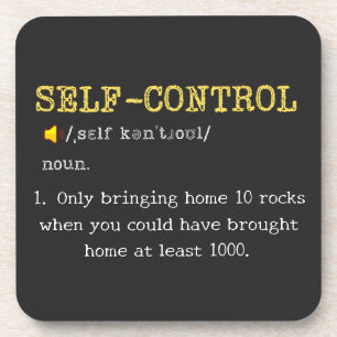 Self Control Definition Funny Personalized Coaster