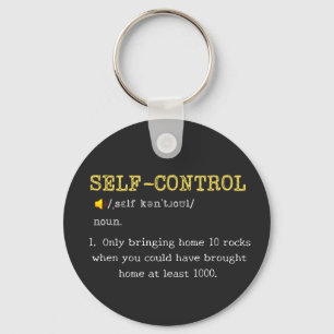 Self Control Definition Funny Personalized Keychain