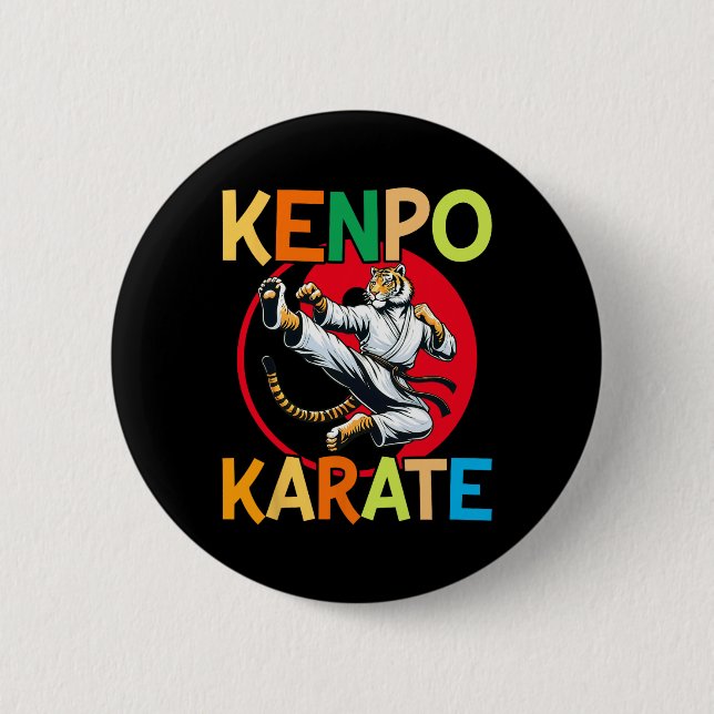Self Defence Kenpo Karate Martial Arts  2 Inch Round Button (Front)