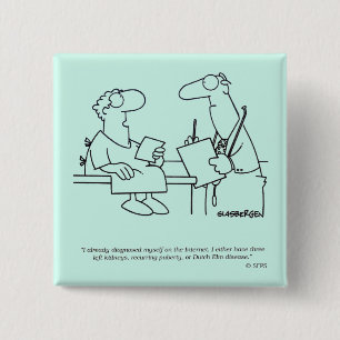 Self-Diagnosis 2 Inch Square Button