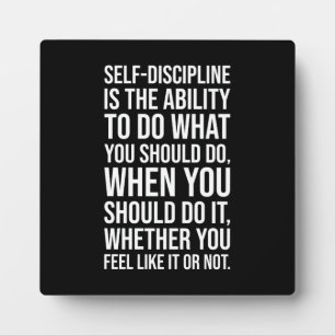 Self-Discipline - Gym, Hustle, Success Mindset Plaque
