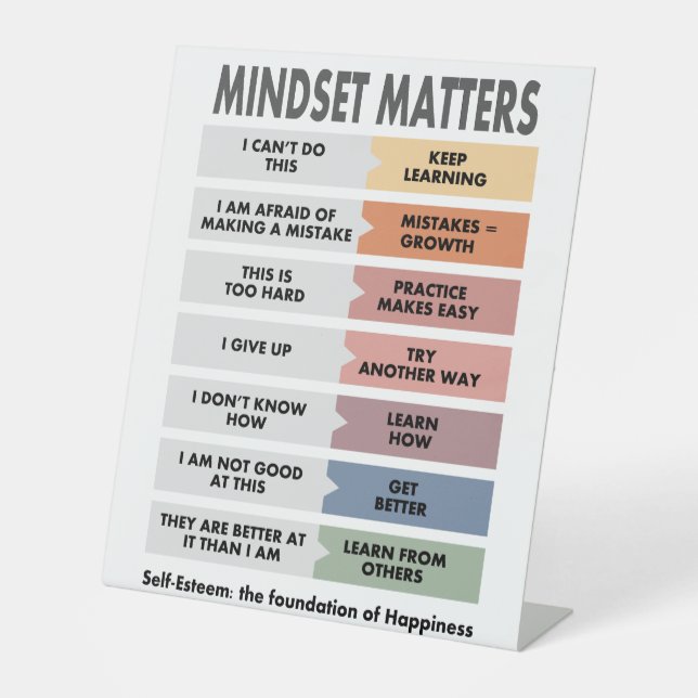 Self-Esteem: the foundation of Happiness Pedestal Sign (Front)