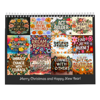 SELF-GOAL QUOTE CLASSIC BOHO THEMED YEARLY CALENDAR