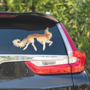 Self Gold Ballet Borzoi Custom-Cut Vinyl Sticker