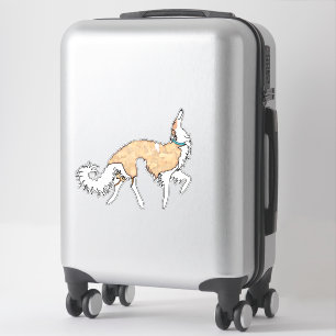 Self Gold Ballet Borzoi Die Cut Vinyl Sticker