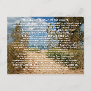 SELF HEALING FROM CANCER & ILLNESS POSTCARD