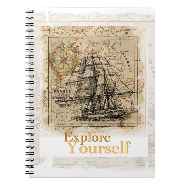 Self Improvement Quote Modern Elegant Template Top Notebook (Front)