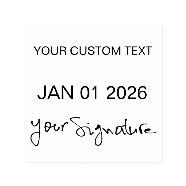Self-inking Dater With Signature Date Custom Text Stamp (Design)