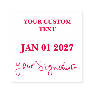 Self-inking Dater With Signature Date Custom Text Stamp