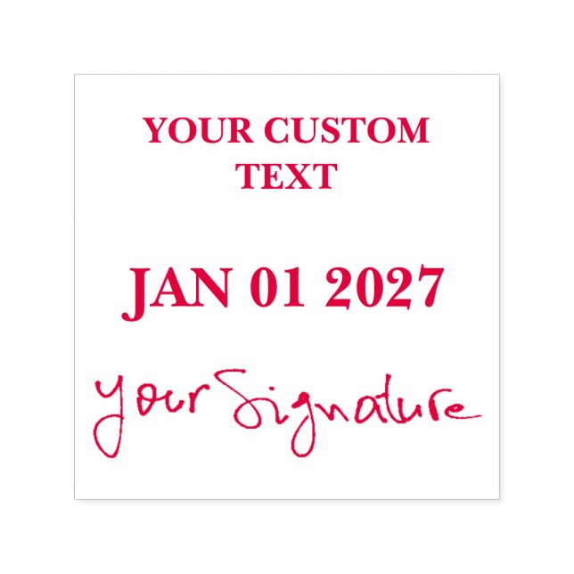 Self-inking Dater With Signature Date Custom Text Stamp (Design)
