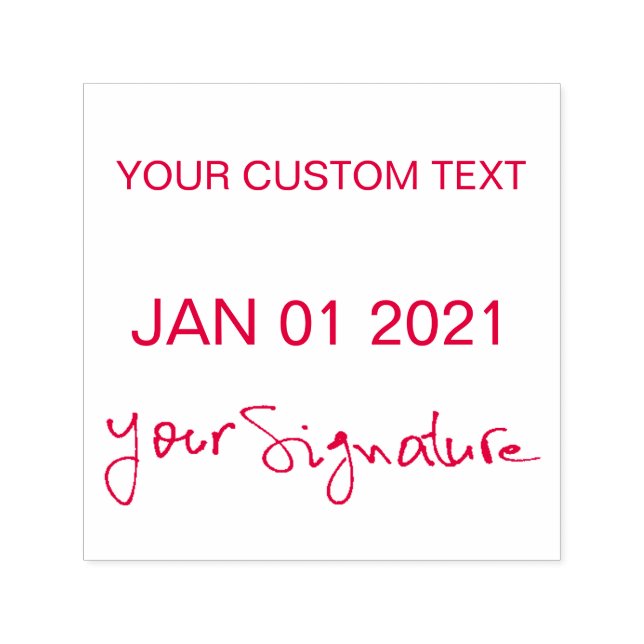 Self-inking Dater With Signature Date Custom Text Stamp (Design)