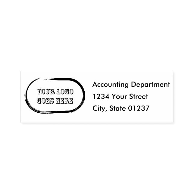 Self Inking  Logo Return 2 Address Lines Stamp (Design)