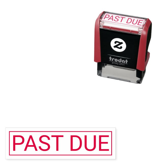 Self Inking Past Due Stamp Clear Business Mark (In Situ)