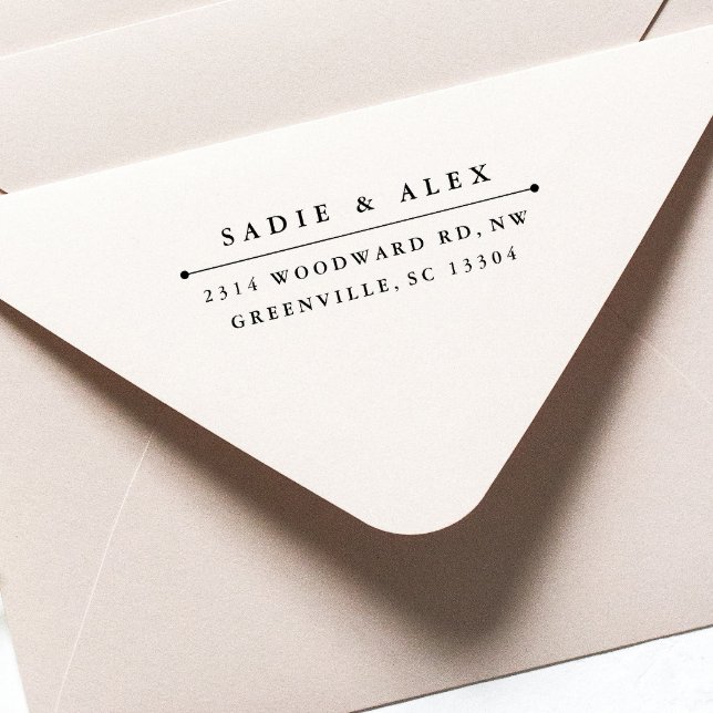 Self inking return address stamp "classic" (Simple Typography Couples Return Address Self Inking Stamp)