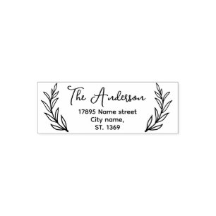 Self Inking Return Address Stamp in floral style.
