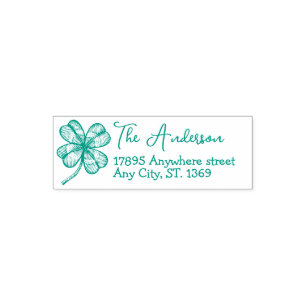 Self Inking Return Address Stamp with lucky clover