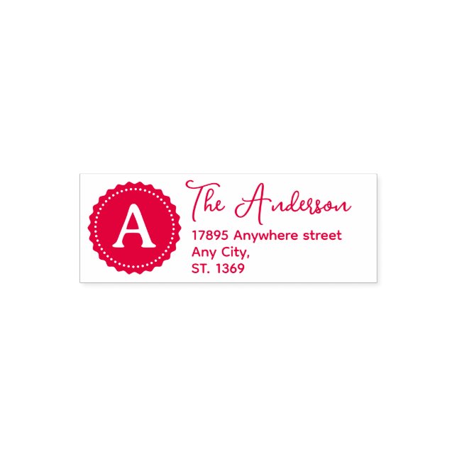 Self Inking Return Address Stamp with monogram (Design)