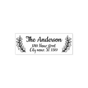 Self Inking Return Address Stamp  with plants