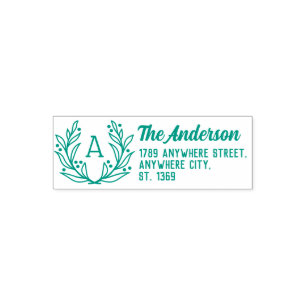 Self Inking Return Address Stamp with wreath