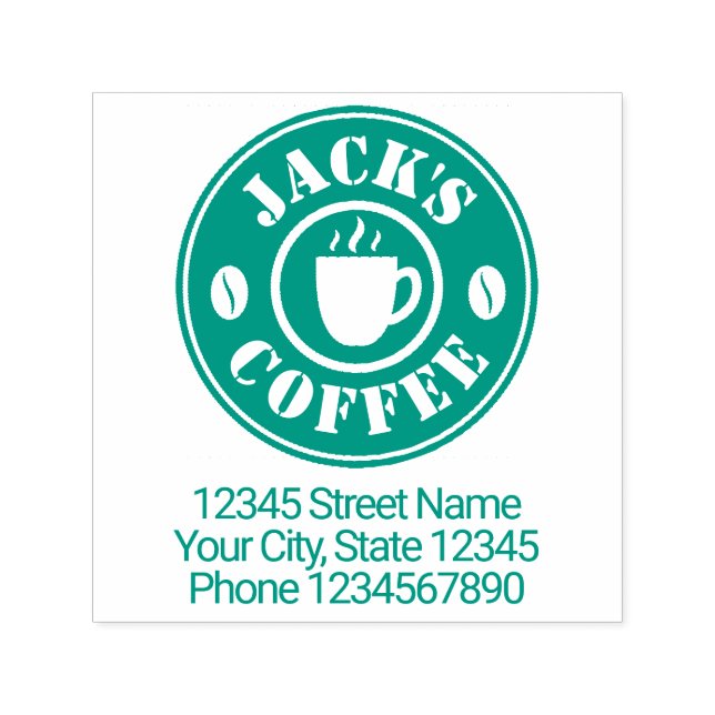 Self Inking Rubber Stamp for coffee shop business (Design)